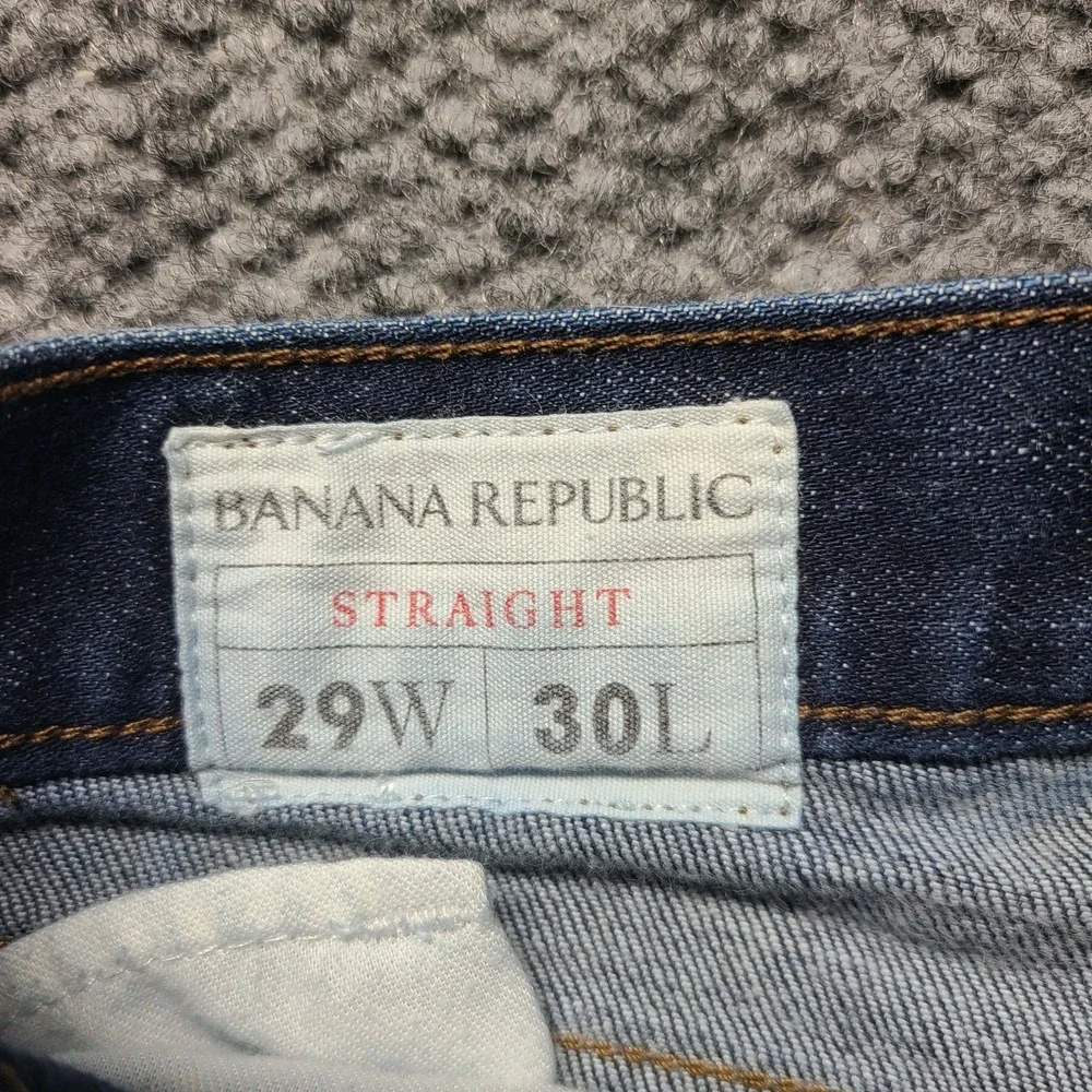 Banana Republic Men's Straight Leg Jeans Mens 29x30 Dark Wash Blue Denim Cotton